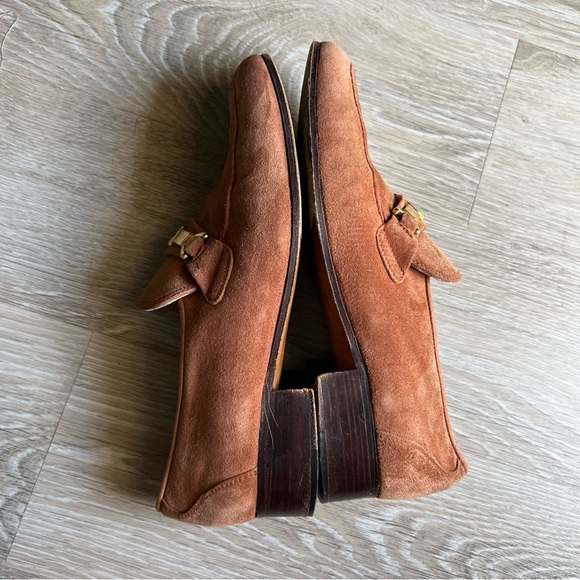 Vintage 80s Gucci Carmel Suede Leather Loafers 41.5 US 8.5 unisex women’s US 10 - Picture 8 of 16